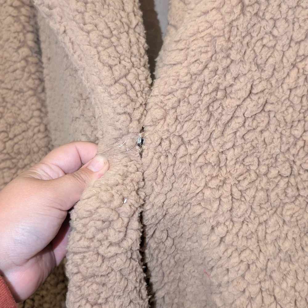 Love Tree Teddy Carmel Mid Length Coat Size medium - Picture 2 of 5